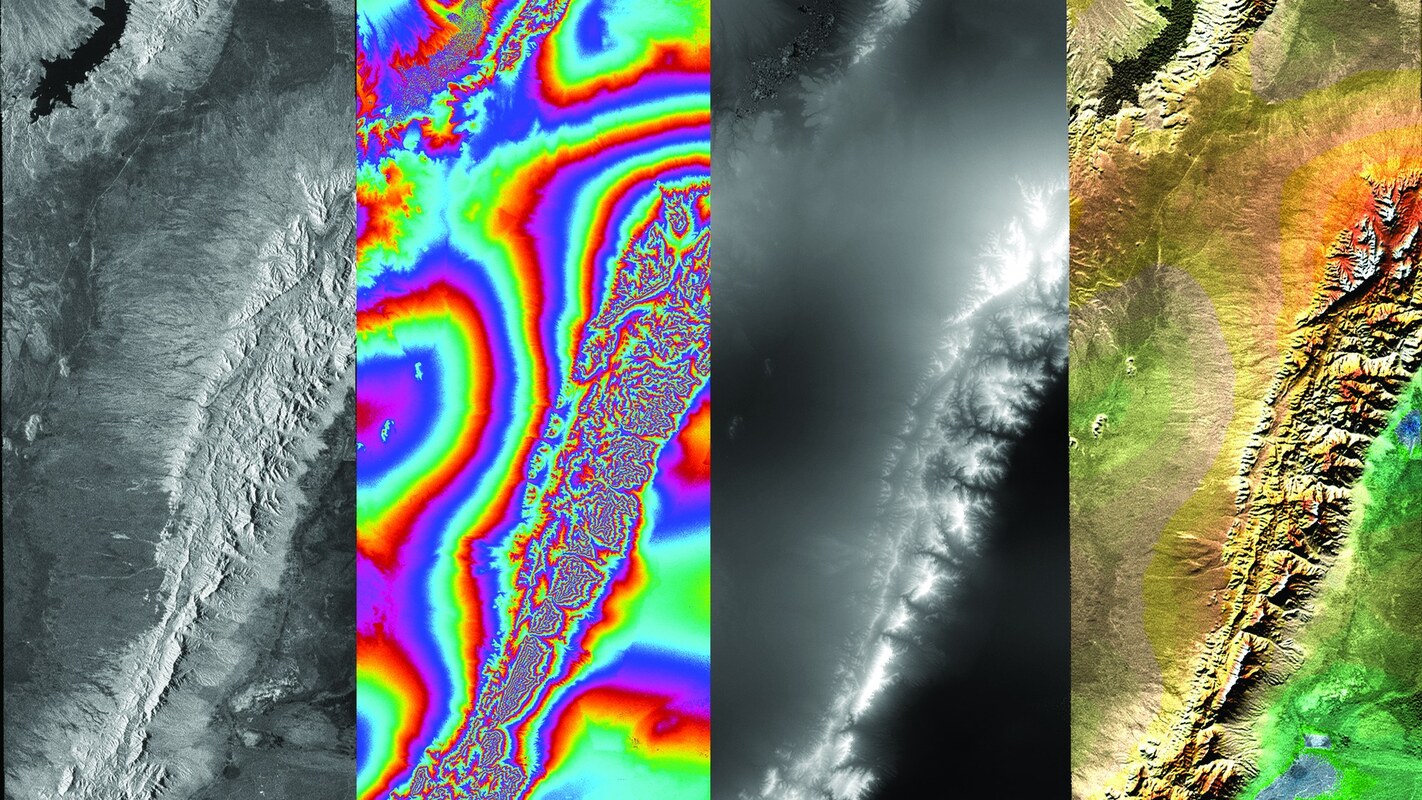 Darstellungsformen der SRTM-Daten. Bild: DLR